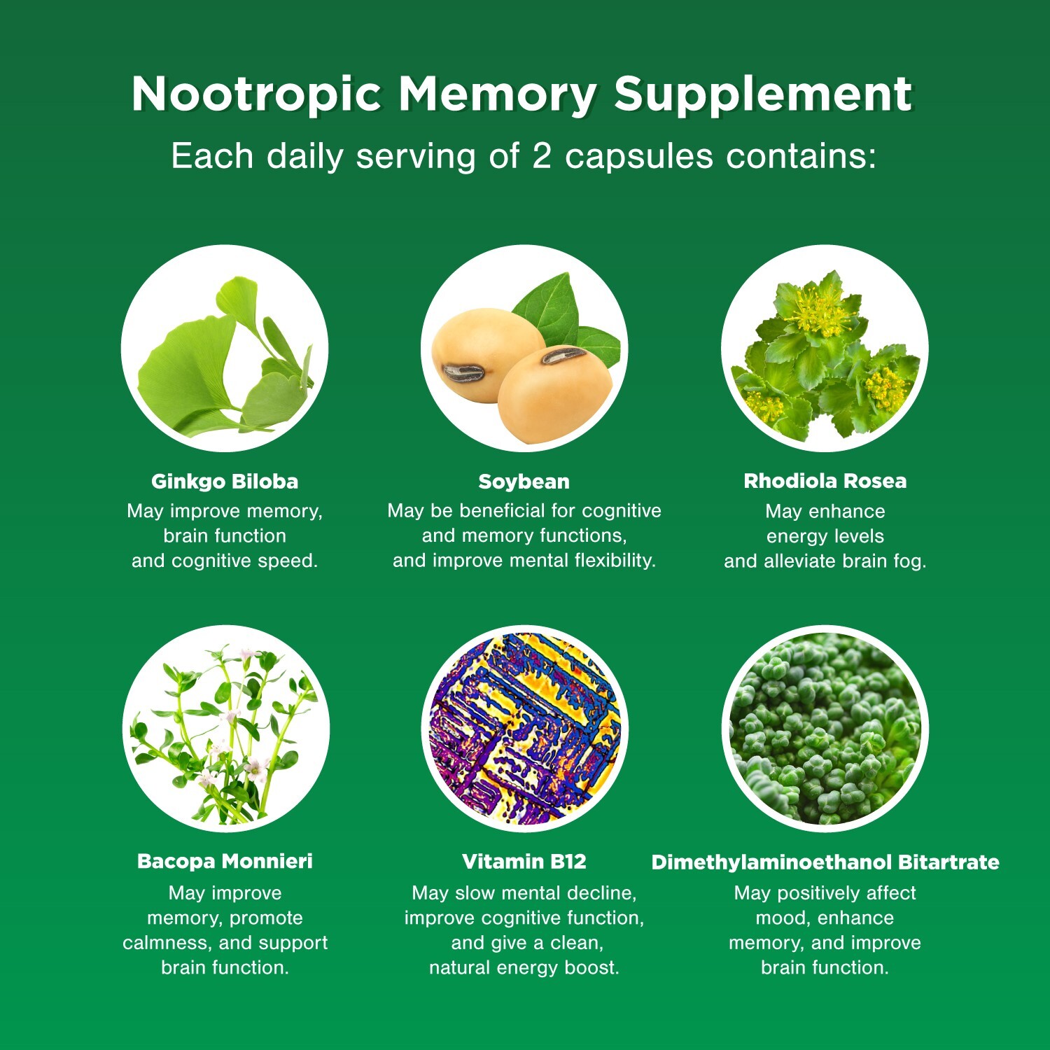 Nootropic Memory Supplement for Brain Support – Memory Pills for Brain Boost