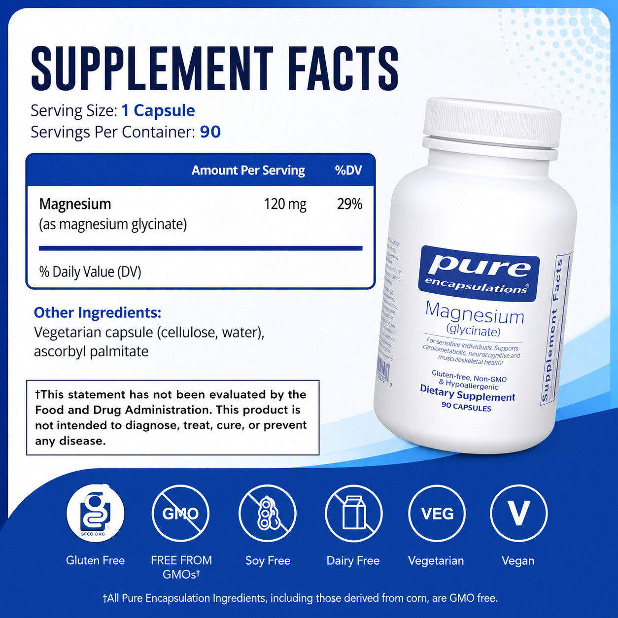 Magnesium Glycinate 90 Capsules – Relaxation & Muscle Support, 2 Bottles