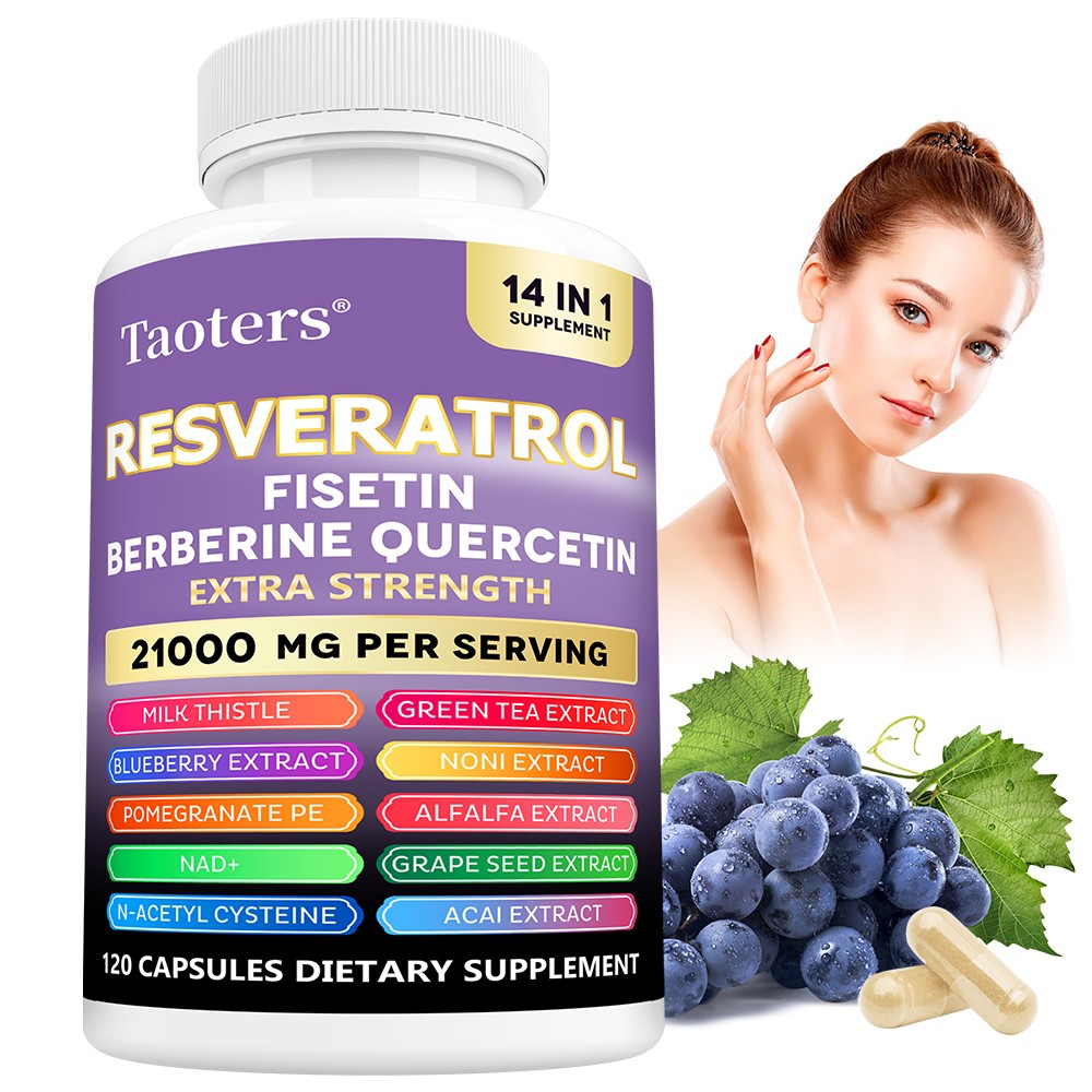 Resveratrol Capsules, Supports Brain & Heart Health 120 Capsules x 3 Bottle