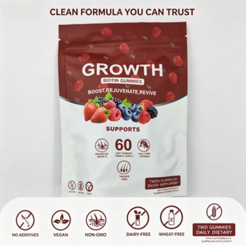 Hair Growth Gummies – Biotin Vitamins Plant Extracts, Supports Health