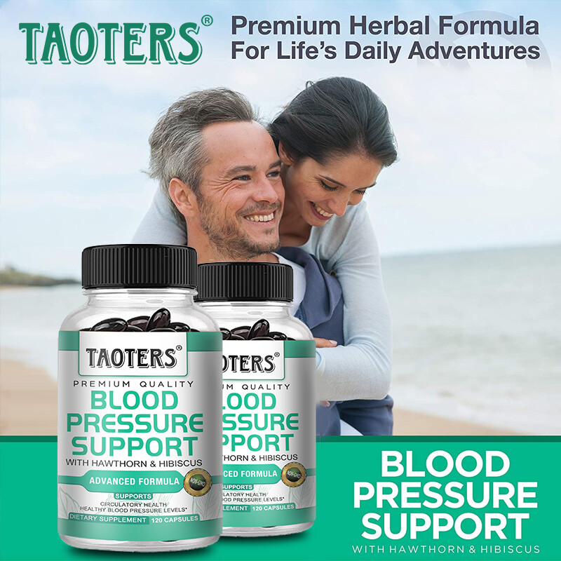 Capsules for blood pressure support with hawthorn and hibiscus