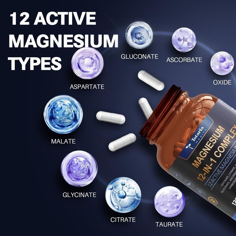 Magnesium 12 in 1 Complex 700mg – Glycinate Citrate Malate Taurate Support Daily