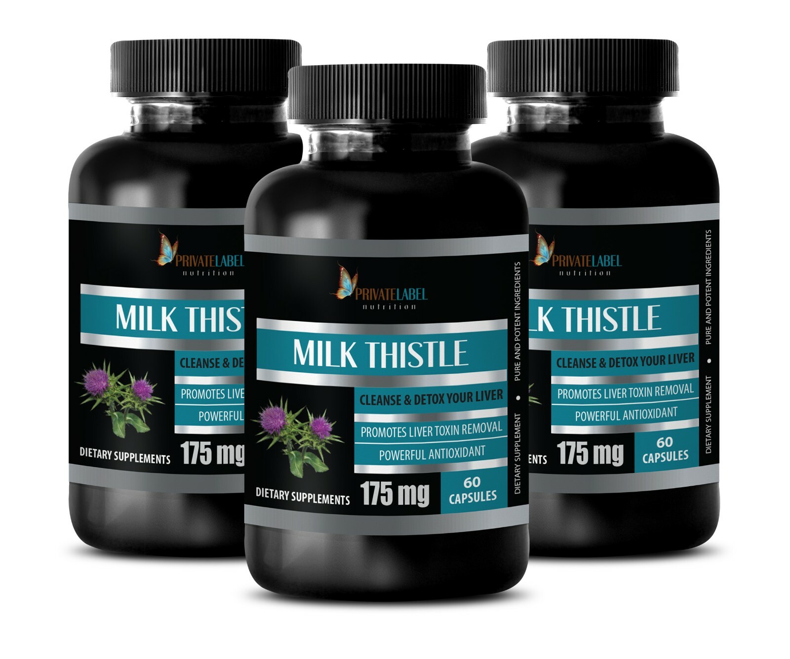 anti-aging skin care system – MILK THISTLE 175mg – turmeric supplement – 3 Bott