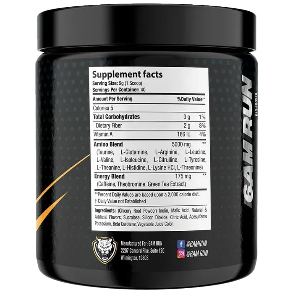 Marathon, Advanced Amino + Preworkout Formula, Peach Mango, 12.7 oz (360 g)