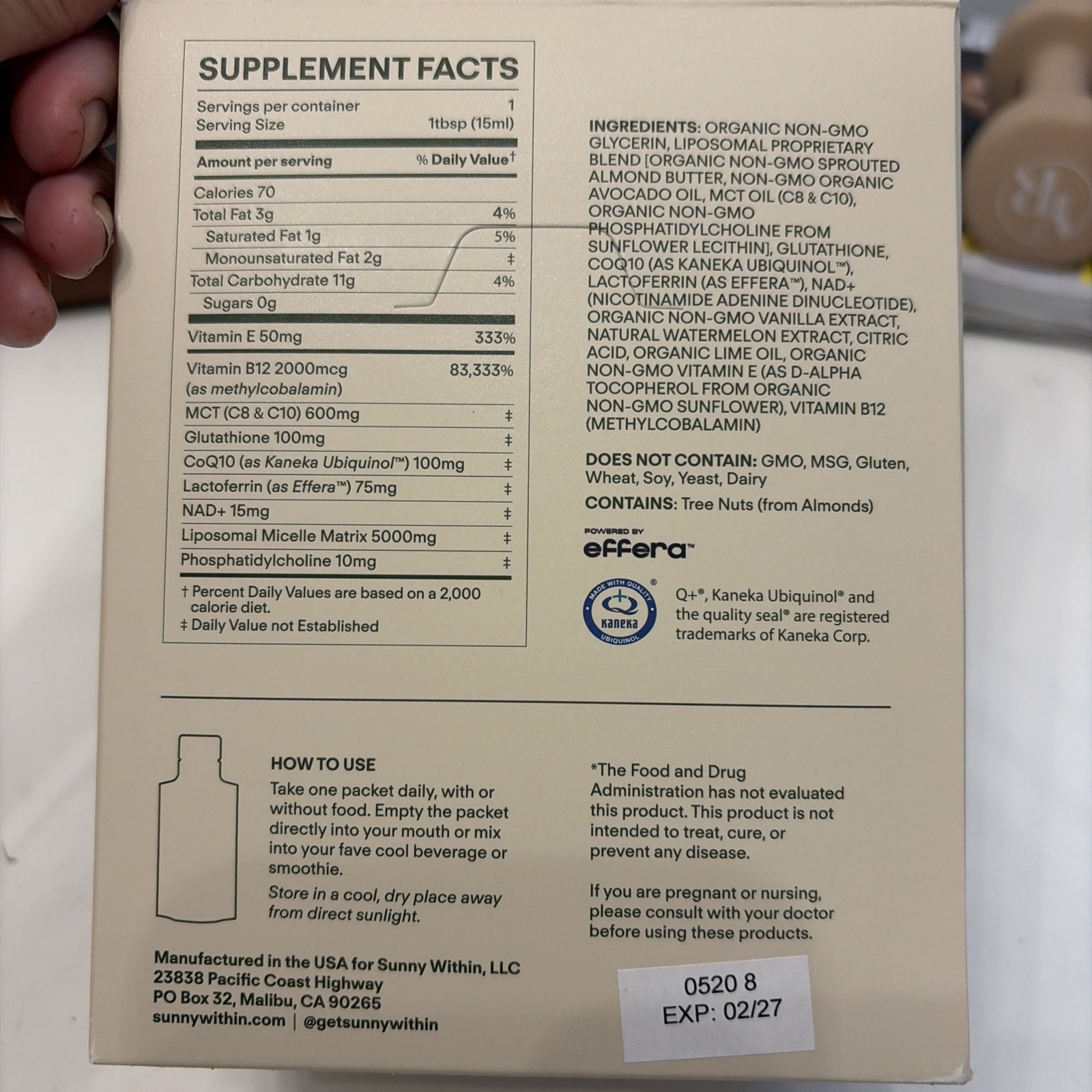 Longevity – Liposomal NAD+ Glutathione Supplement W/Liquid NAD+, Coq10, B12, MCT