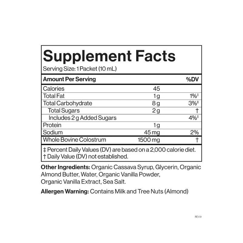 Cymbiotika Liquid Colostrum Vanilla Sea Salt 12 Pack Supplement (OVERSTOCK)