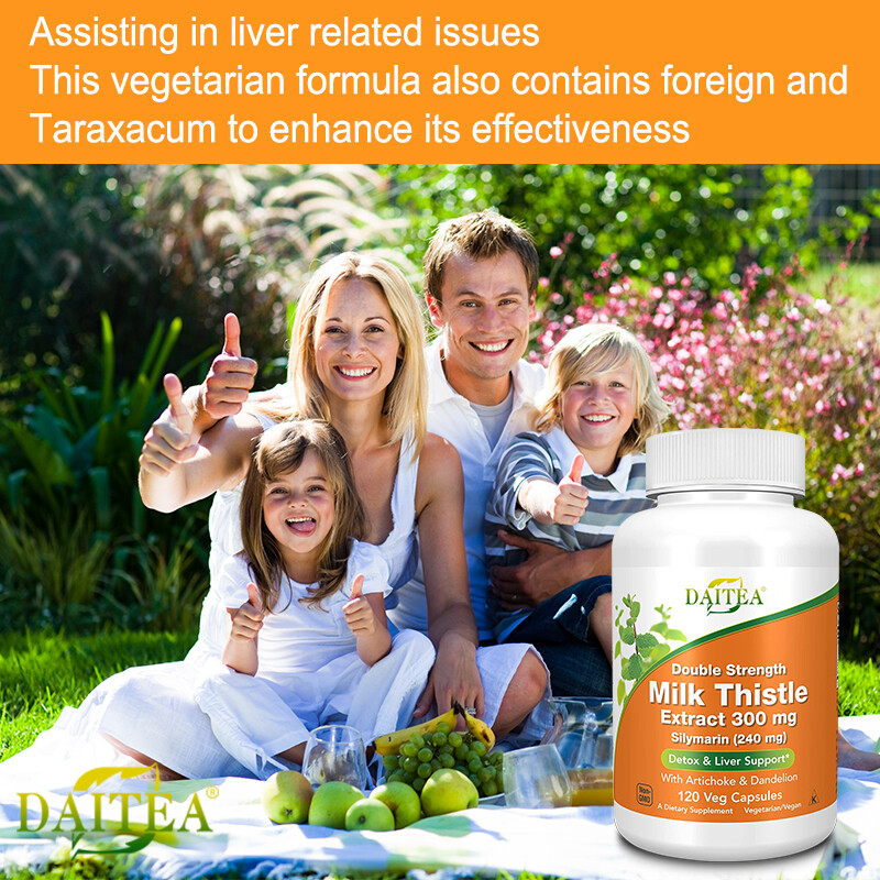 Milk Thistle Supplement – Double Strength 300mg for Liver Cleanse Detox & Repair