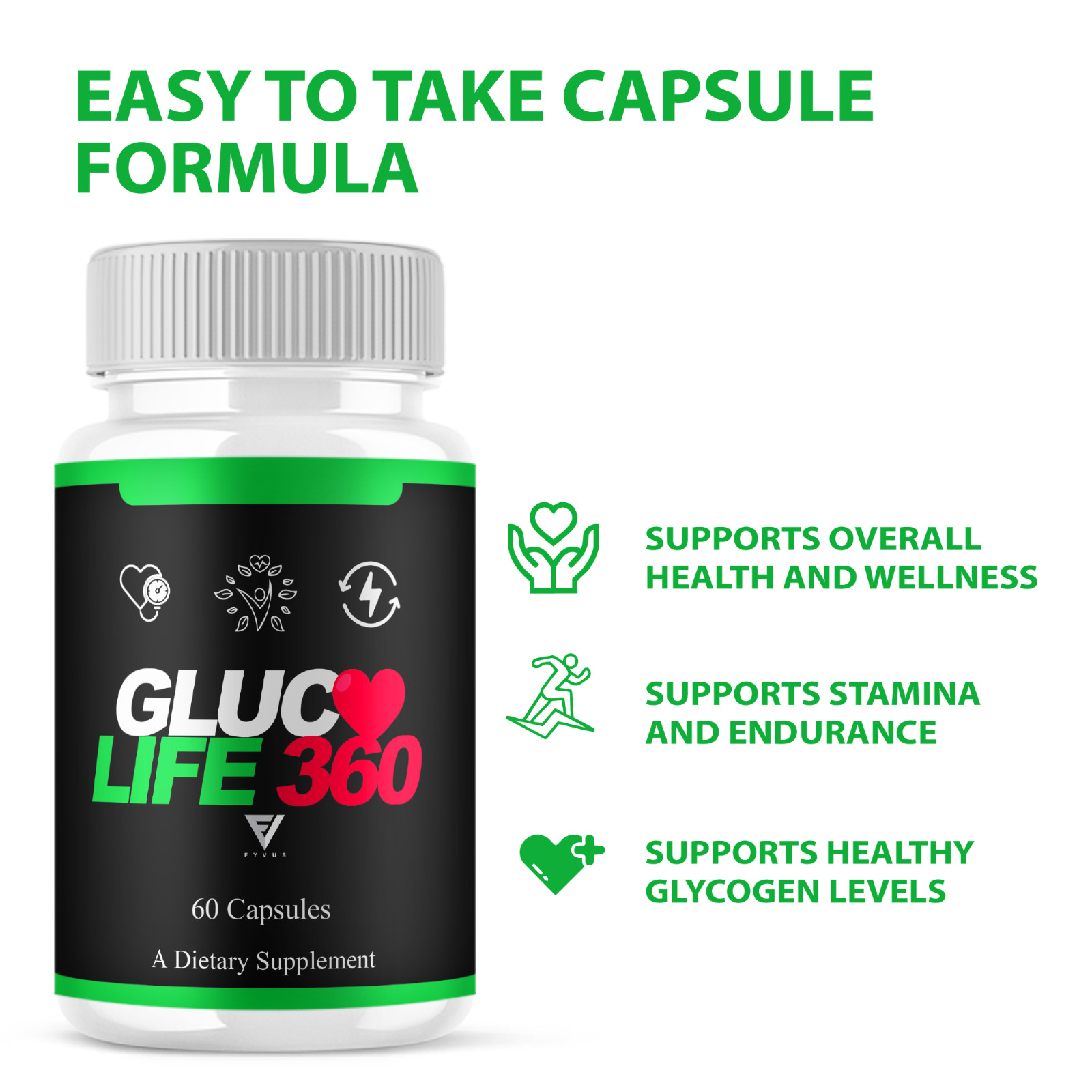 (2 Pack) Gluco Life 360 Blood Support Capsules, GlucoLife360 (120 Capsules)