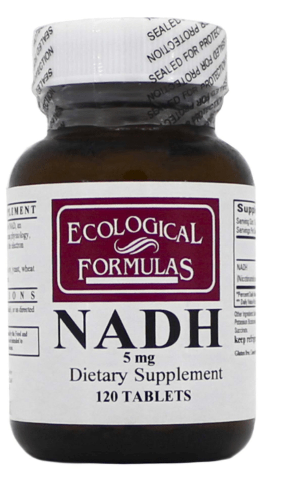 Ecological Formulas NADH 5mg 120 Tabs Supports Energy and Mental Focus