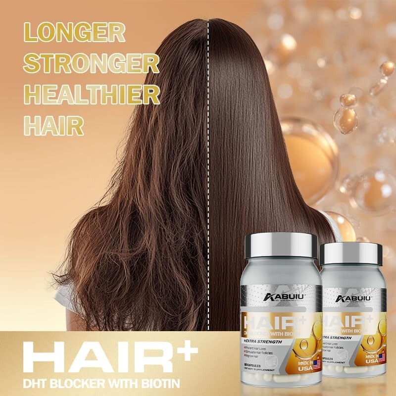(2-PK) Biotin Vitamins DHT Blocker Supplement Supports Healthy Hair (60 Caps)