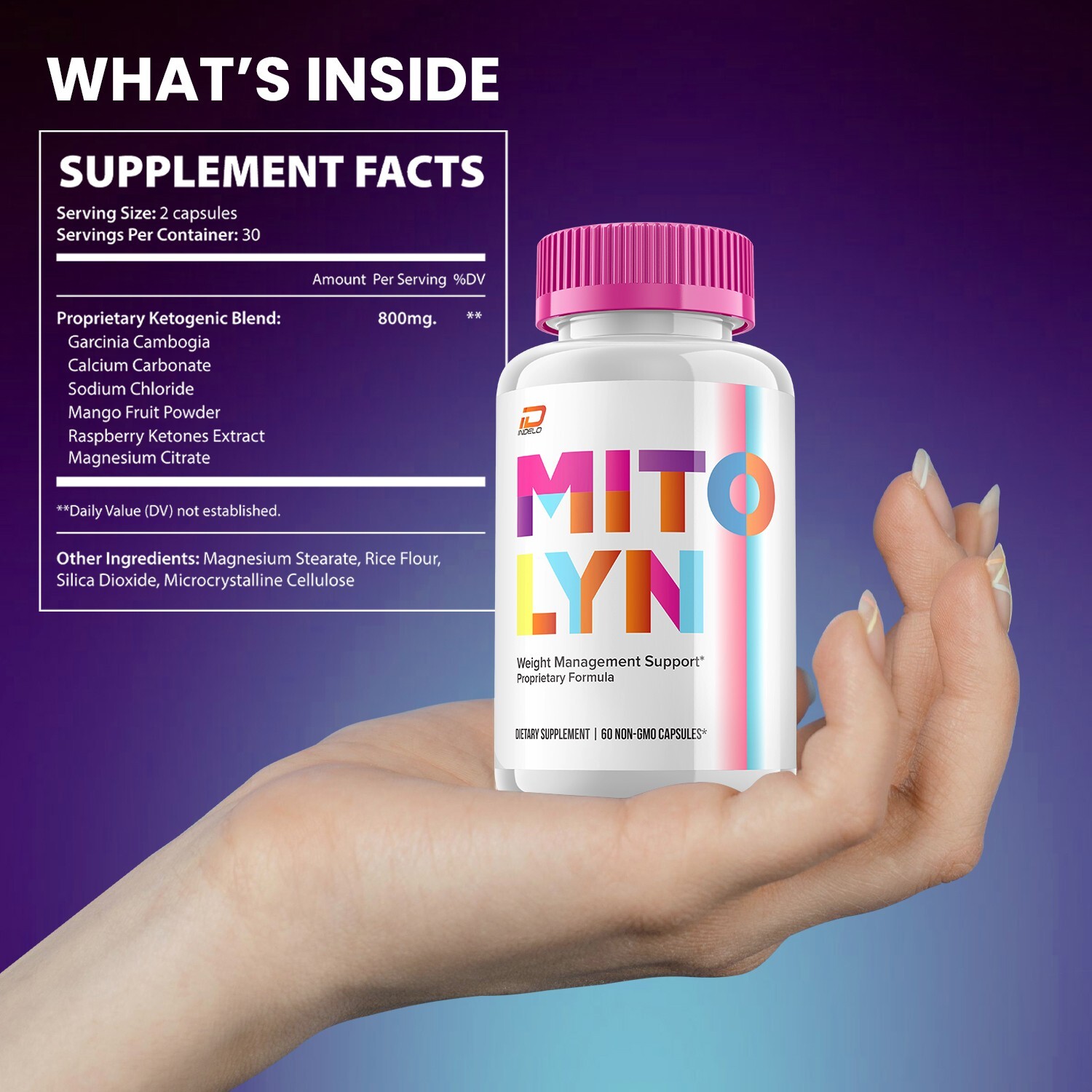 (1 Pack) Mitolyn Keto Capsules – Mito Lyn Advanced Formula, Keto Pills 800MG