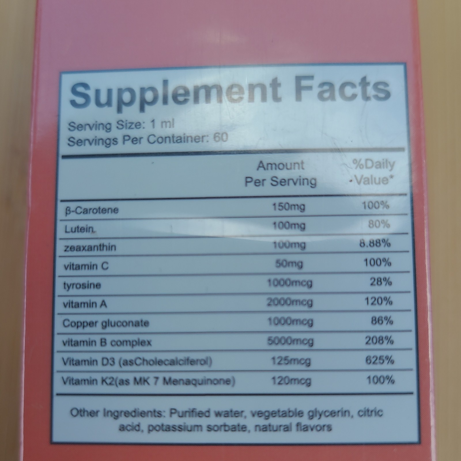 Zeria Skin Tanning Drops Dietary Supplement, Watermelon Flavor, 60 ml