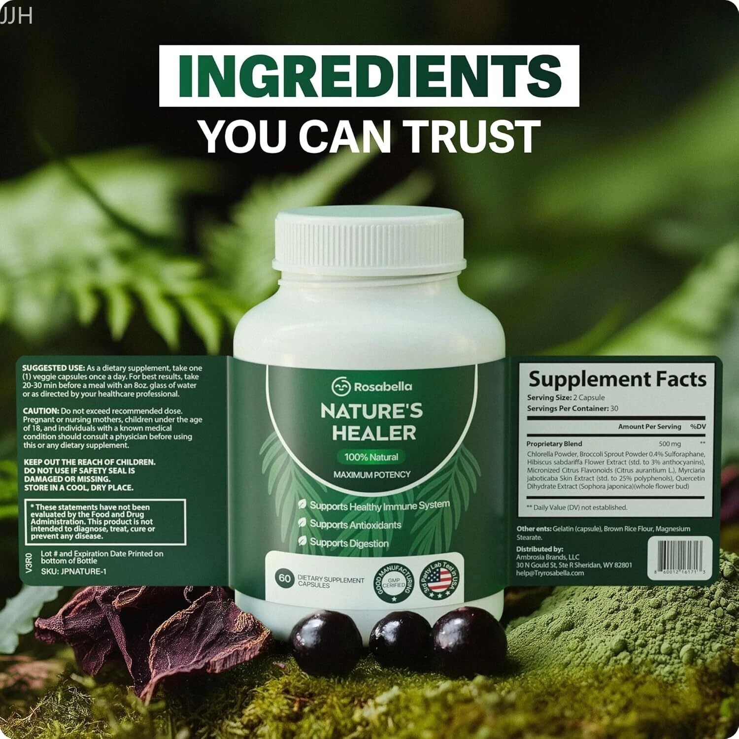 Rosabella Natural Digestive Support for Bloating, Gut Health & Immune System