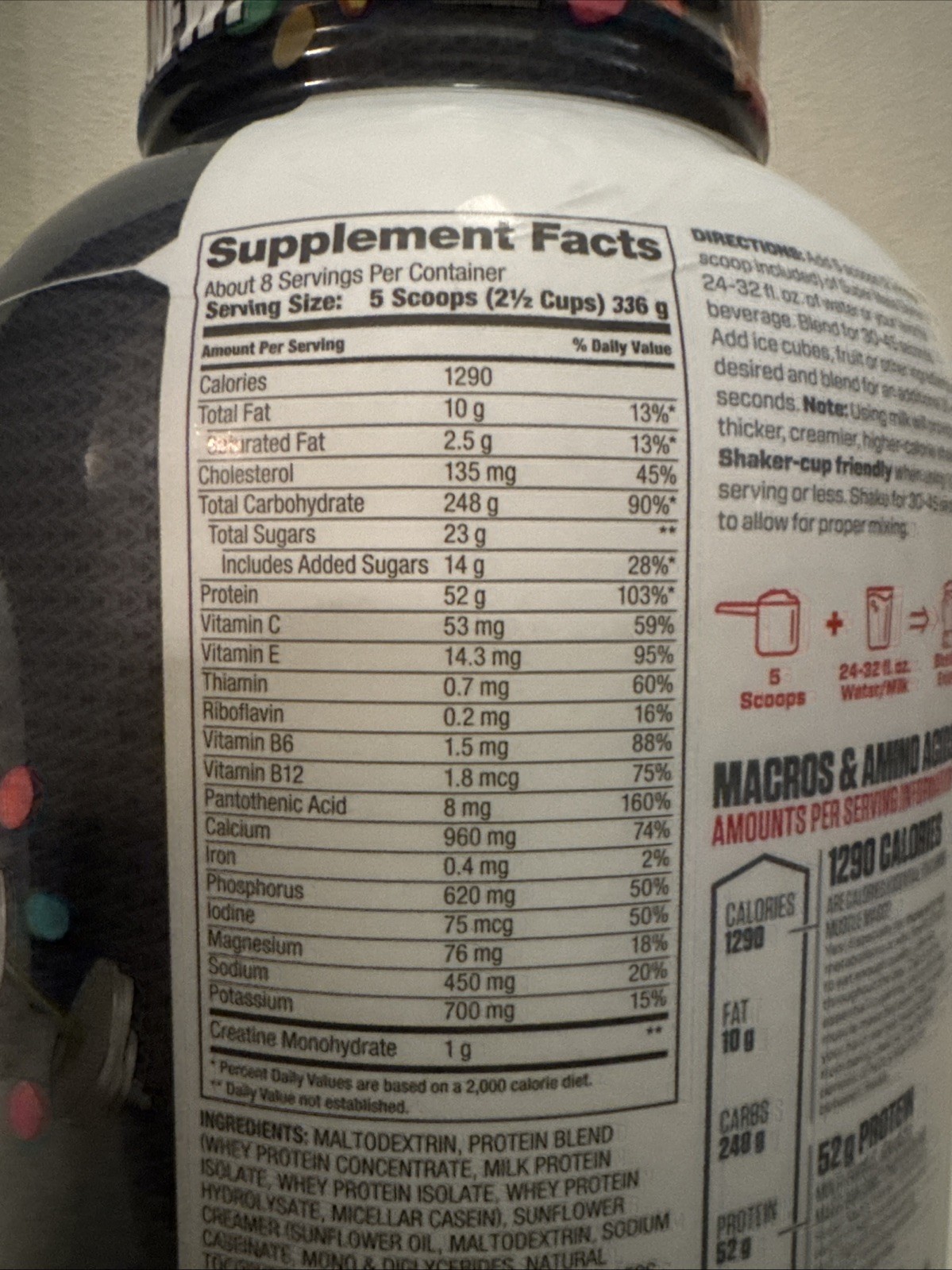 Super Mass Gainer Fruity Pebbles Flavor 6 Pounds 8 Servings Protein Powder L@@K!
