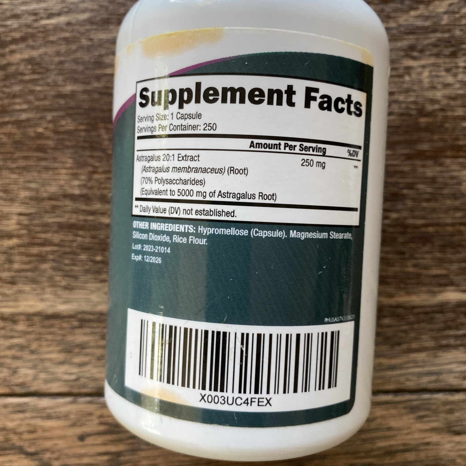 Purely Holistic Astragalus Astralgus 5000 mg 250 capsules NEW Exp 12/26