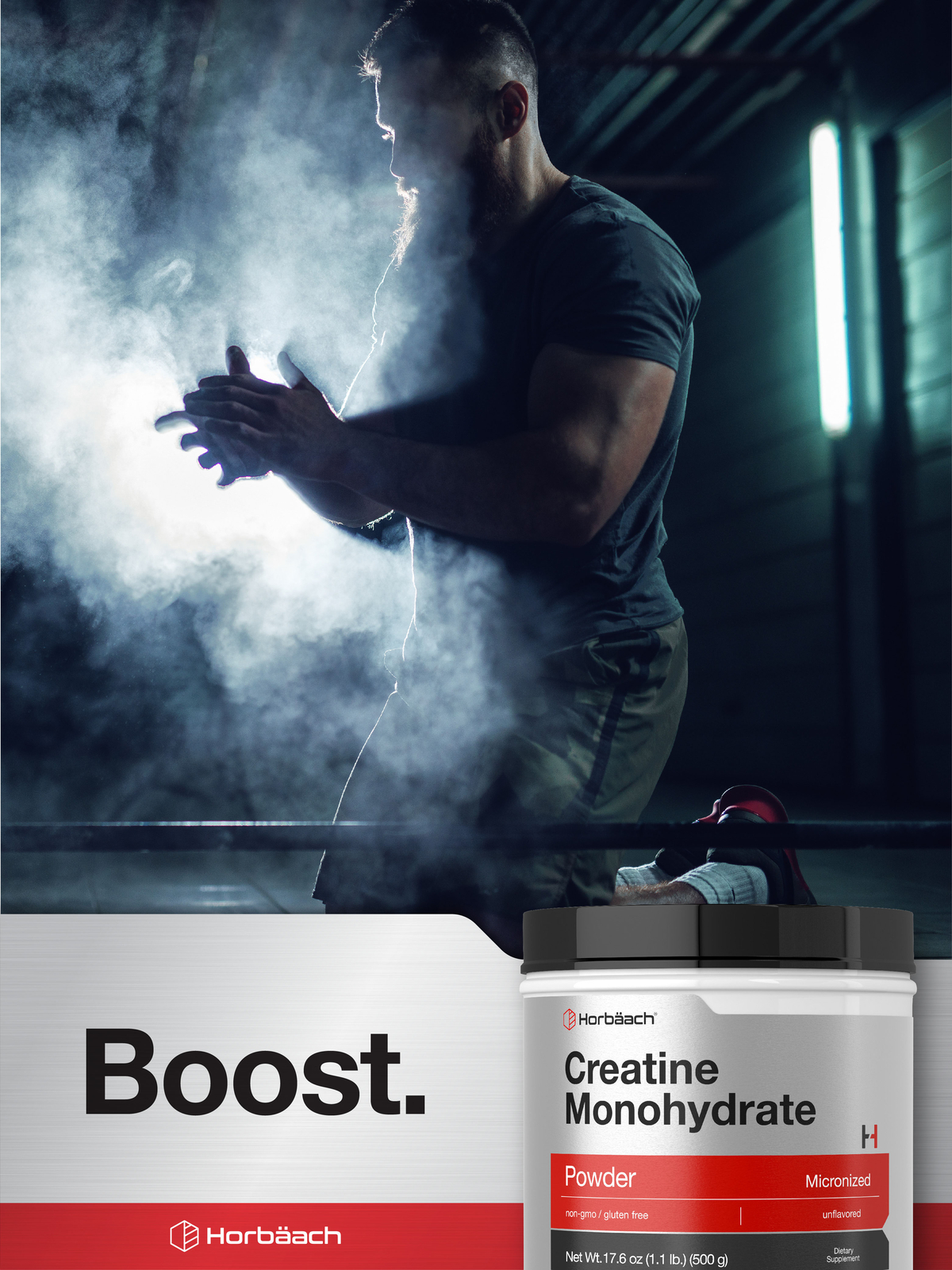 Creatine Monohydrate Powder 17.6oz | Micronized, Vegetarian | by Horbaach