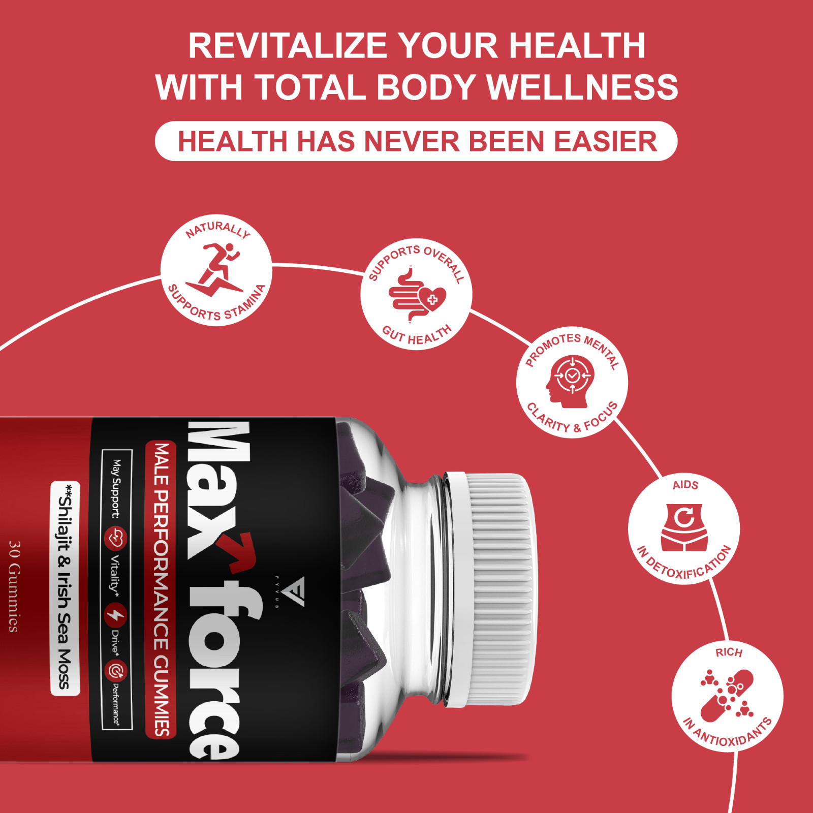 Max Force Male Gummies, MaxForce Performance Supplement (30 Gummies)