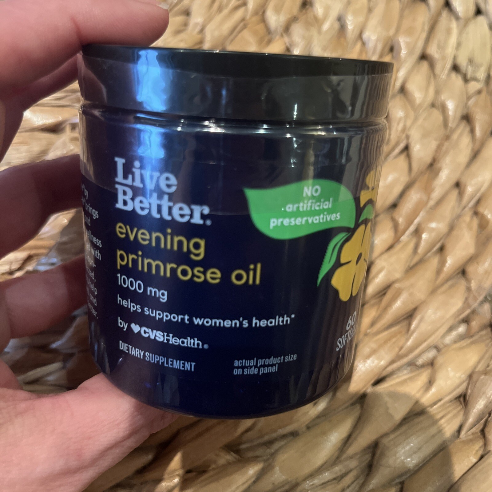 Live Better Evening Primrose Oil 1000 Mg Dietary Supplement 60 Soft Gel See Pics
