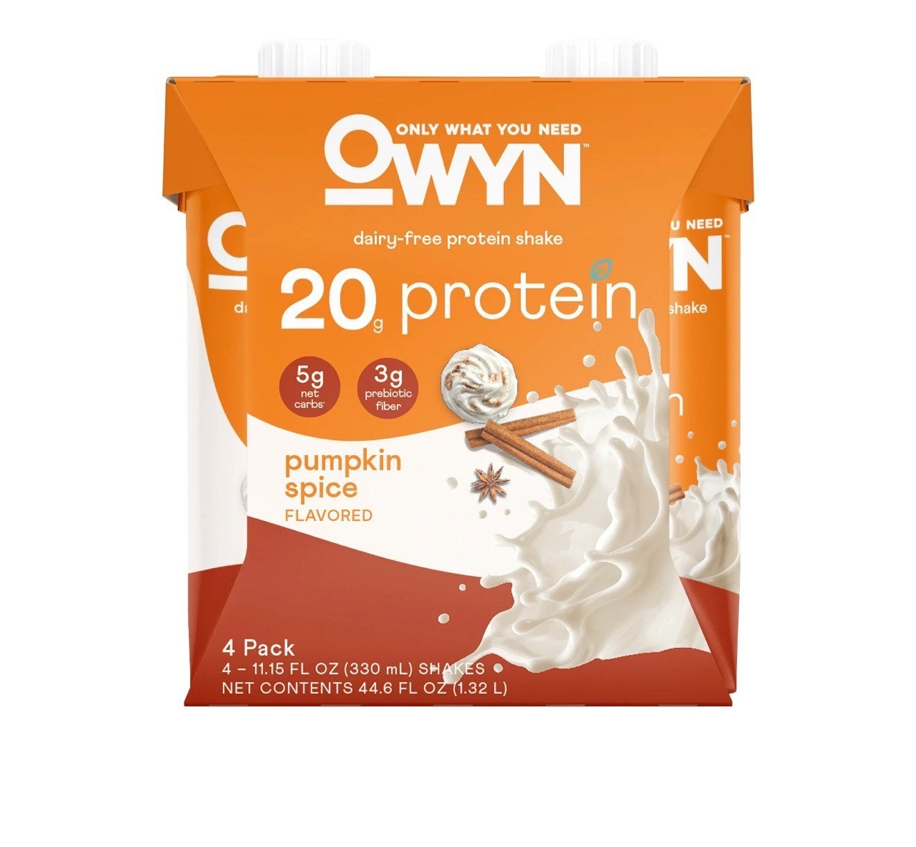 Owyn Plant-Based 20g Protein Shake, Pumpkin Spice, 11.15oz, 4 count