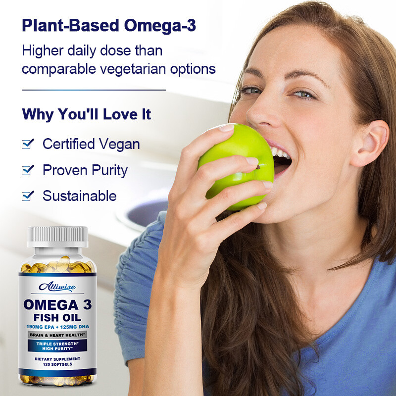 2*120 Omega 3 Fish Oil Capsules 3x Strength 1000mg EPA&DHA,Brain&Heart Health