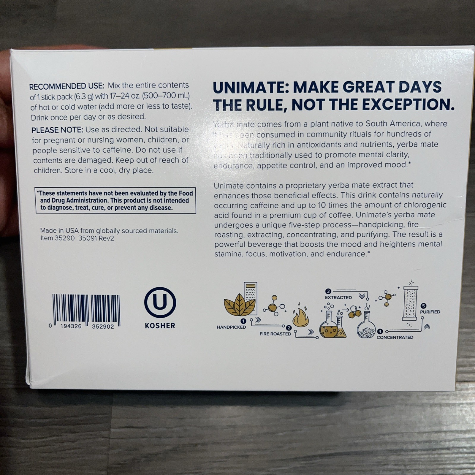 Ultra-concentrated yerba mate drink mix Lemon Ginger Flavor 30 Packets
