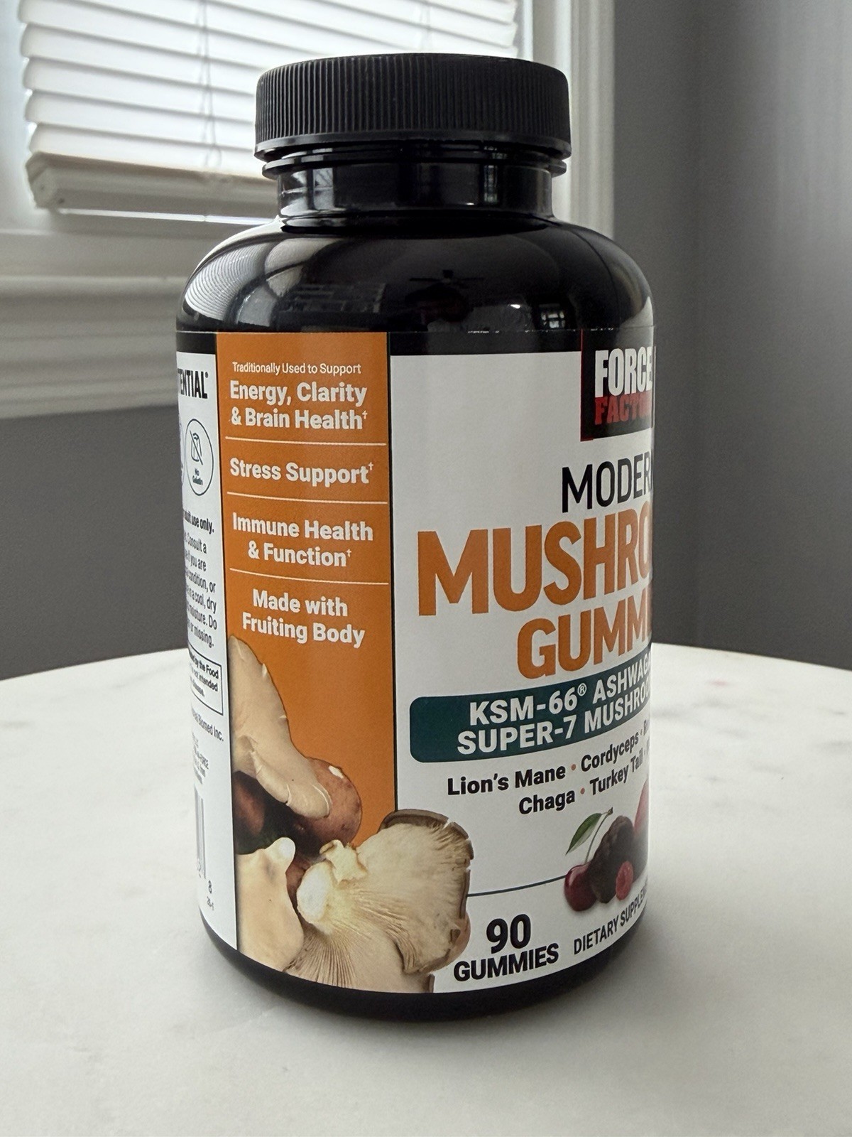 Force Factor Modern Mushrooms Gummies KSM-66 + Mushroom Blend Calm & Focus 90