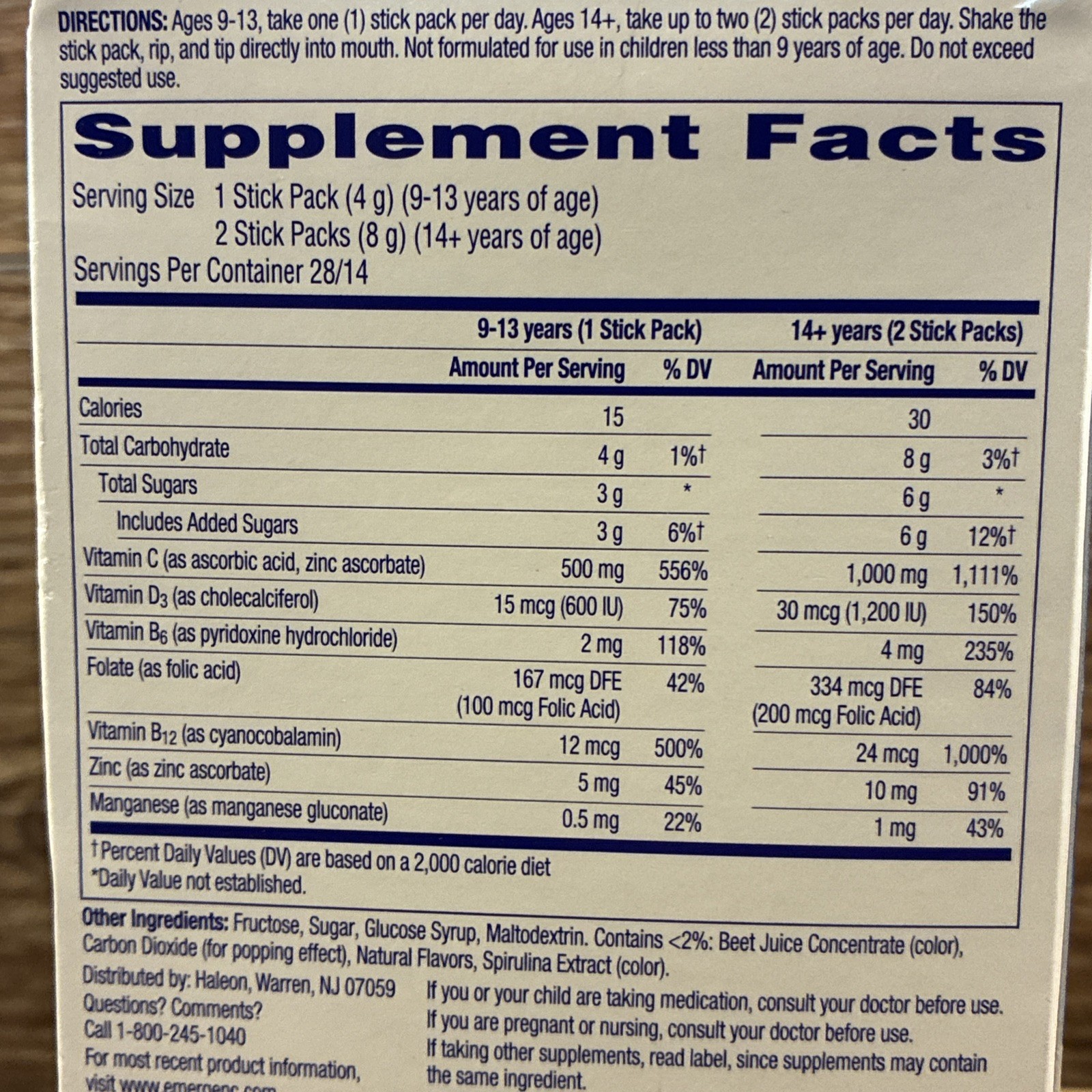 LOT 2 EMERGEN-C IMMUNE+ CRYSTALS, ON-THE-GO IMMUNE SUPPORT, BERRY LEMONADE