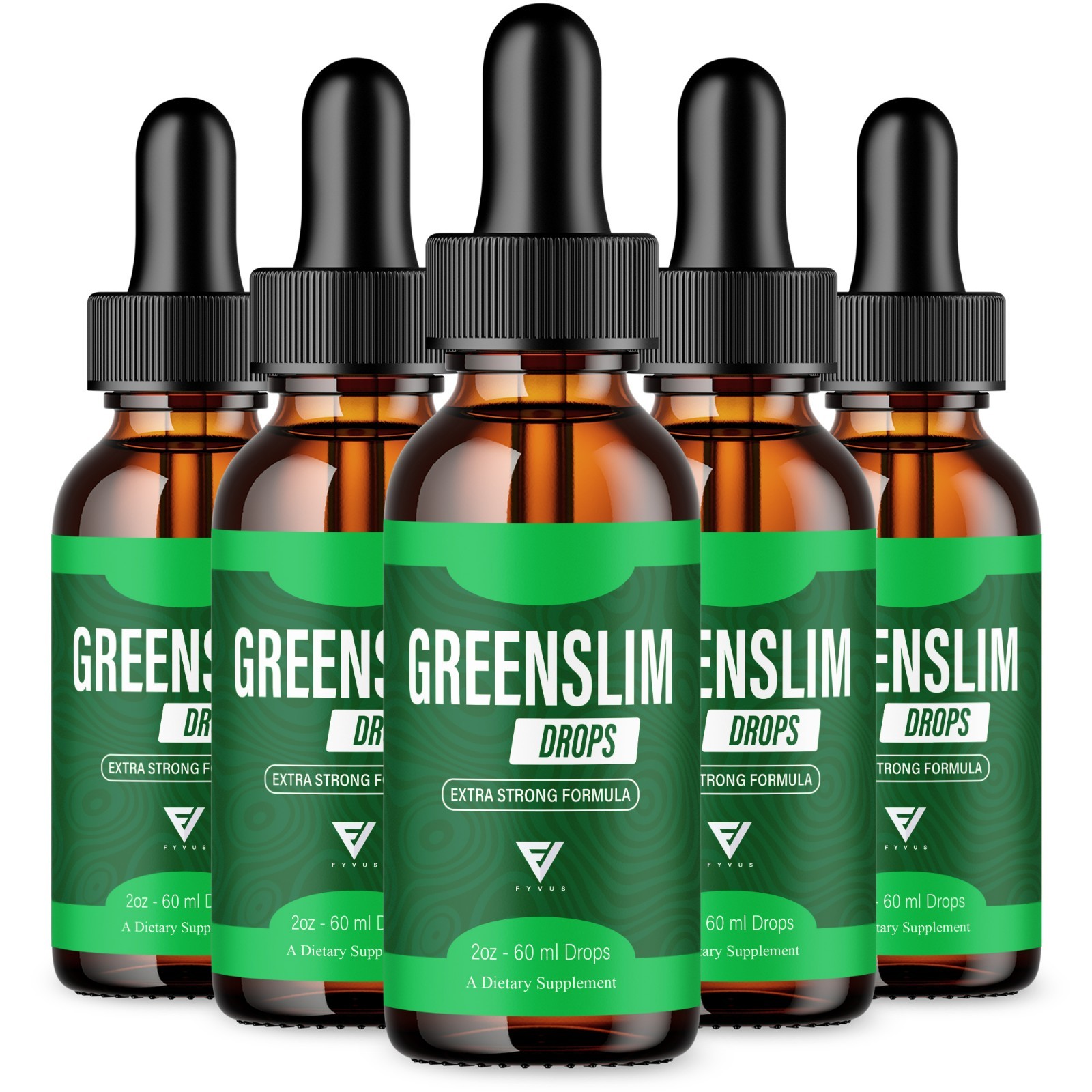 (5 Pack) GreenSlim Weight Management Liquid Supplement, Green Slim Drops (10oz)