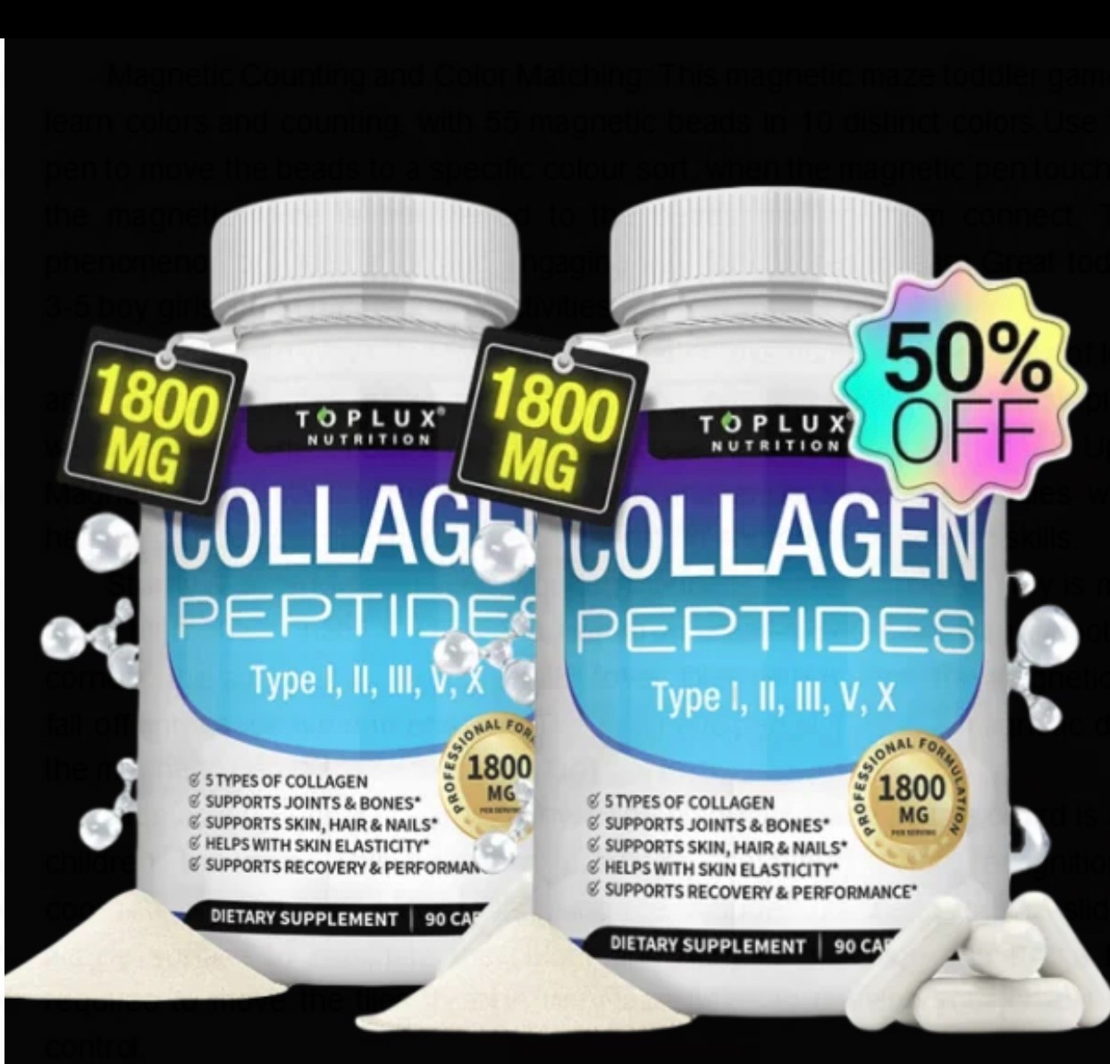 Toplux Collagen Peptides 5 Types of CollagenComplex 1800mg