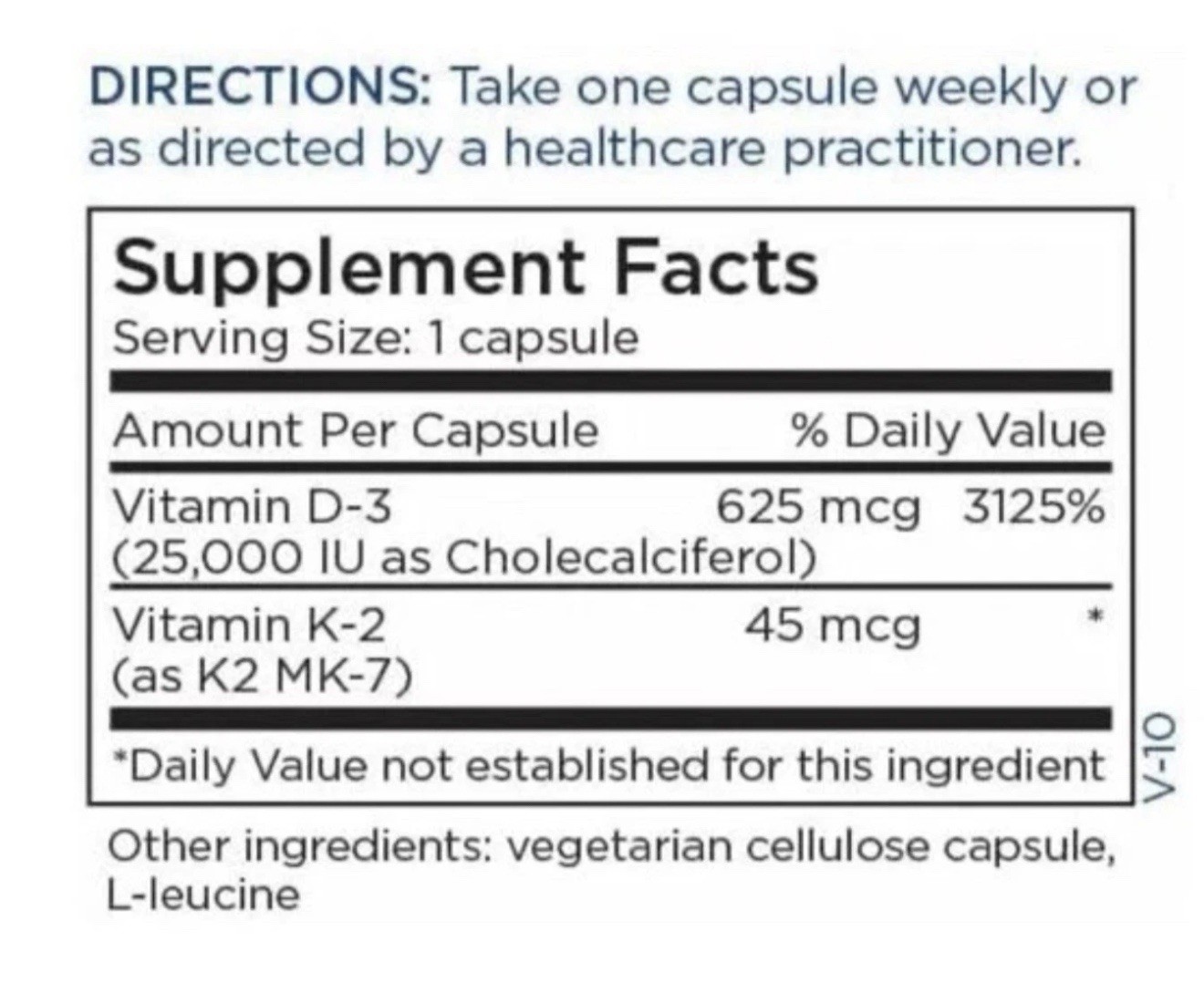 Metabolic Maintenance-Vitamin D3 25000 IU w/Vitamin K2 as Mk7 60 Caps