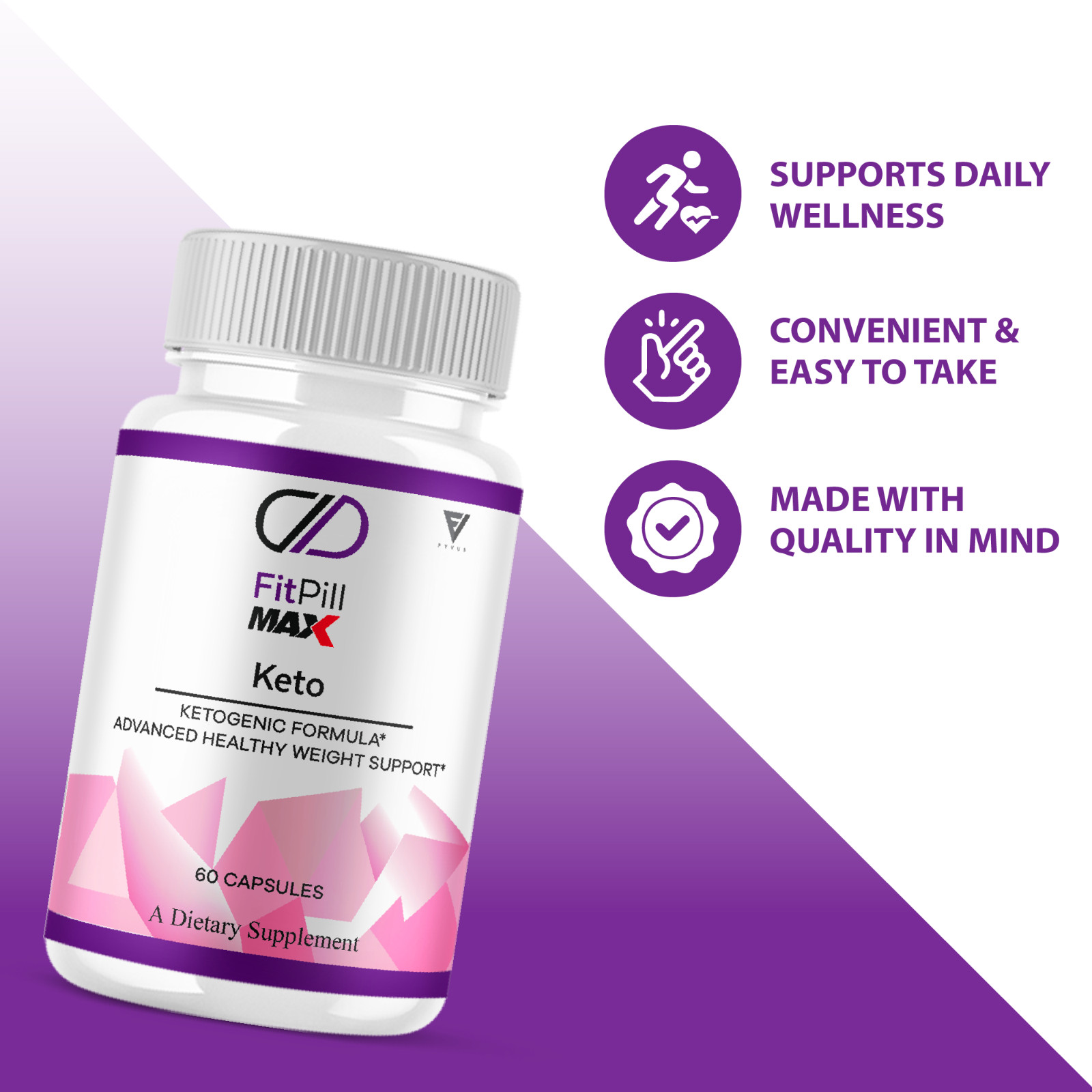 (2 Pack) Fitpill Max Keto Supplement, Fitpill Weight Management (120 Capsules)