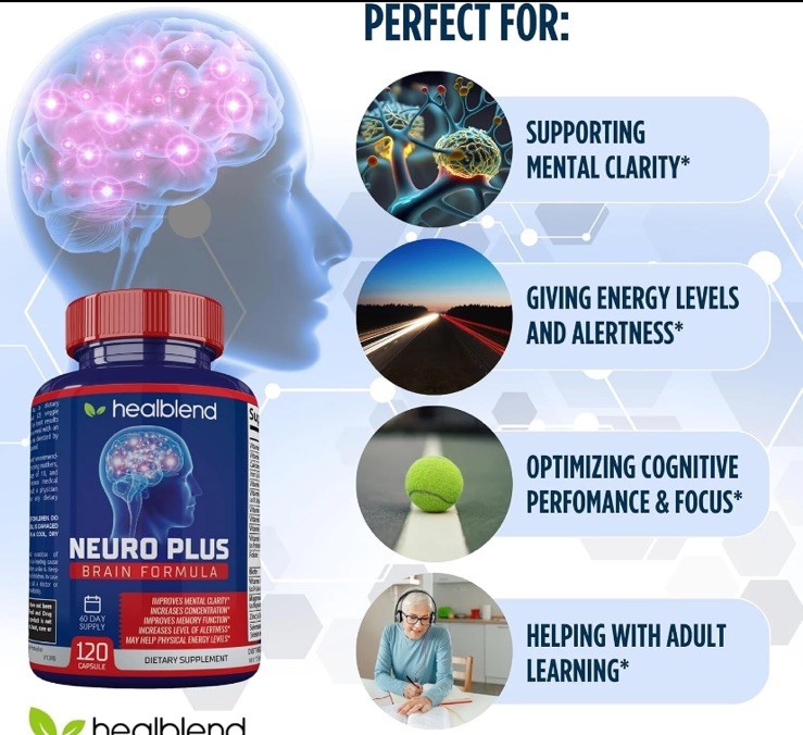 Lot Of 2- Neuro Plus Brain Booster Supports Brain Health Mental Clarity & Focus