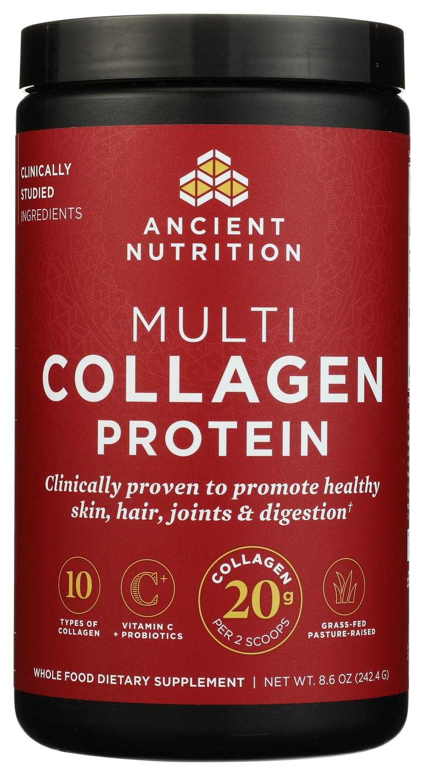 Ancient Nutrition Multi Collagen Protein Unflavored 8.6 Oz Coffee 1 Pack