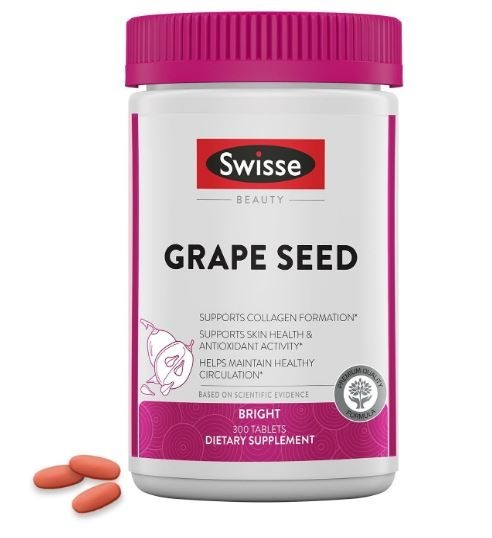 Swisse Grape Seed Extract Grapeseed Antioxidant Supplement w/ Vitamin C 300 CT