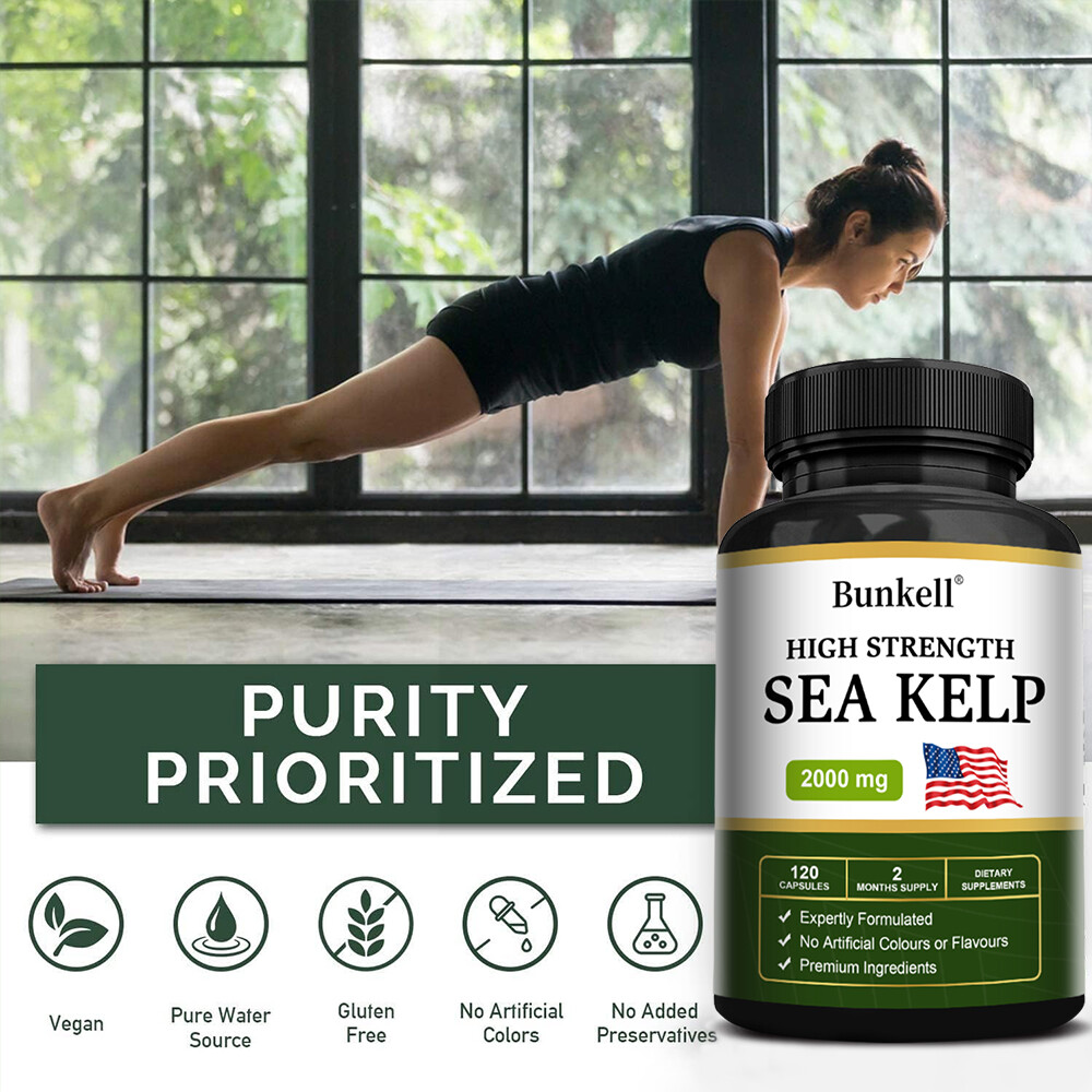 Sea Kelp 2000mg Thyroid Support Seaweed/30 to 120 Vegan Capsules