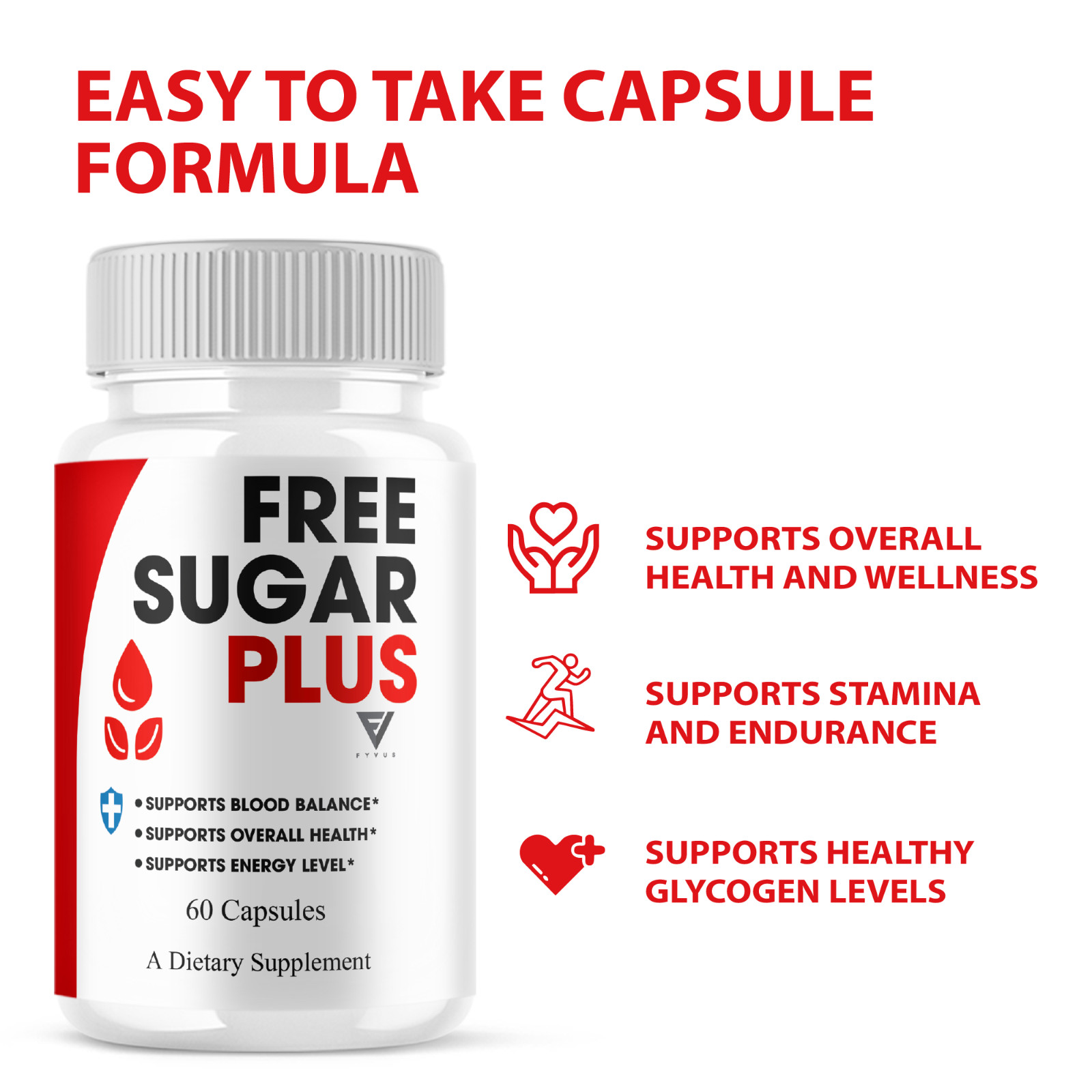 Free Sugar Plus Capsules, FreeSugarPlus Blood Support (60 Capsules)