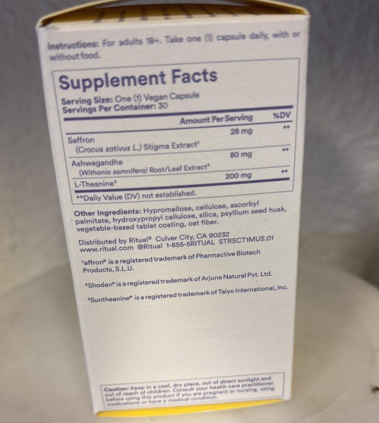 Ritual Stress Relief Supplement BioSeries with 8-Hour Release Exp 01/2027