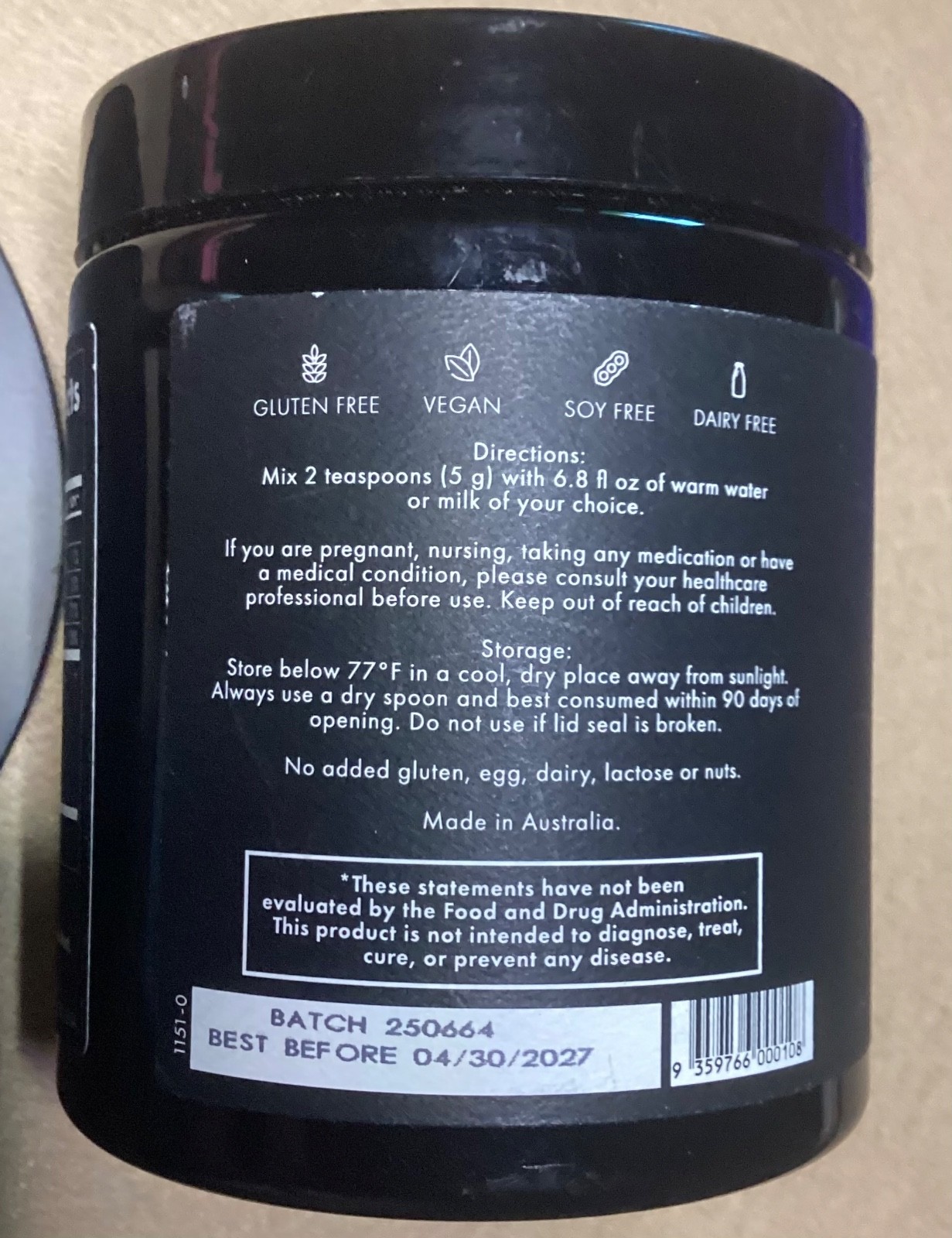 WelleCo The Evening Elixir Powder Chocolate Flavor 5.3 oz 150g Beauty Rest