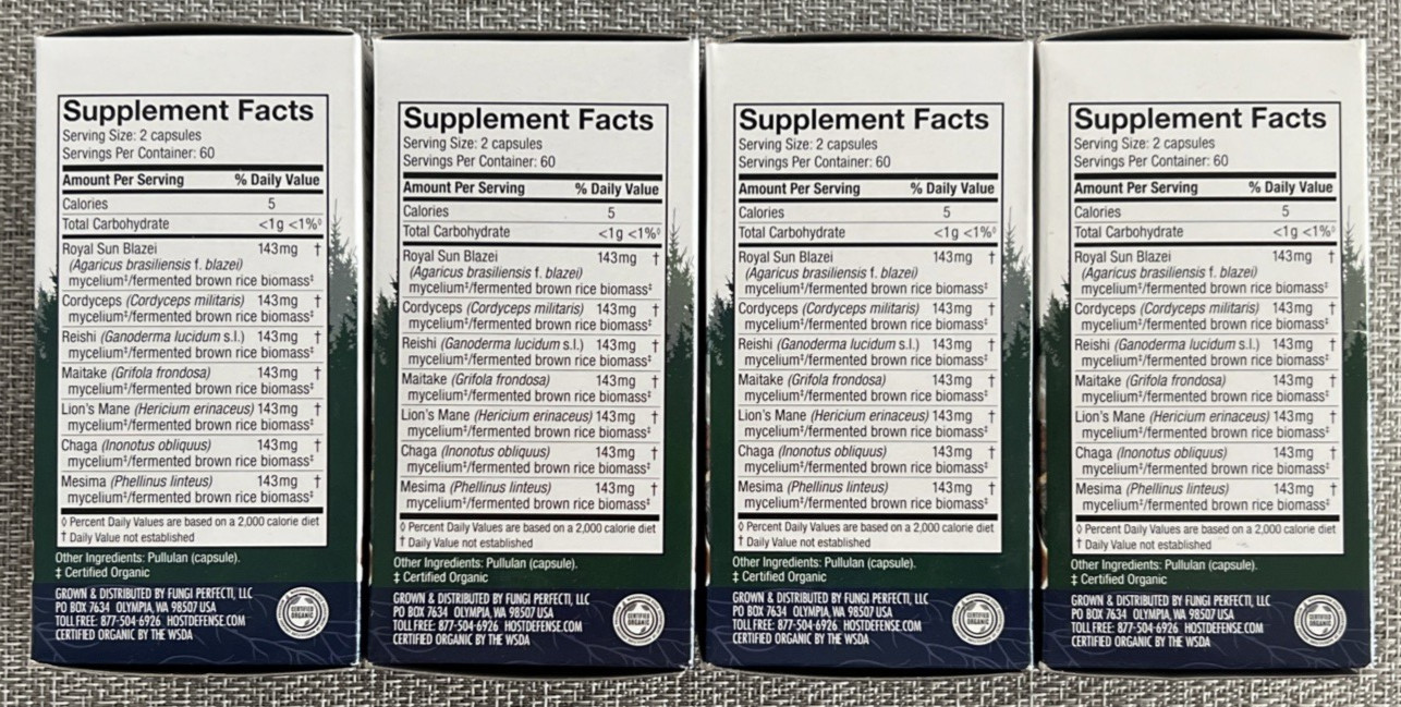 Host Defense Mushrooms Stamets 7 4 Pack Daily Immune Support 120 Capsules 06/26