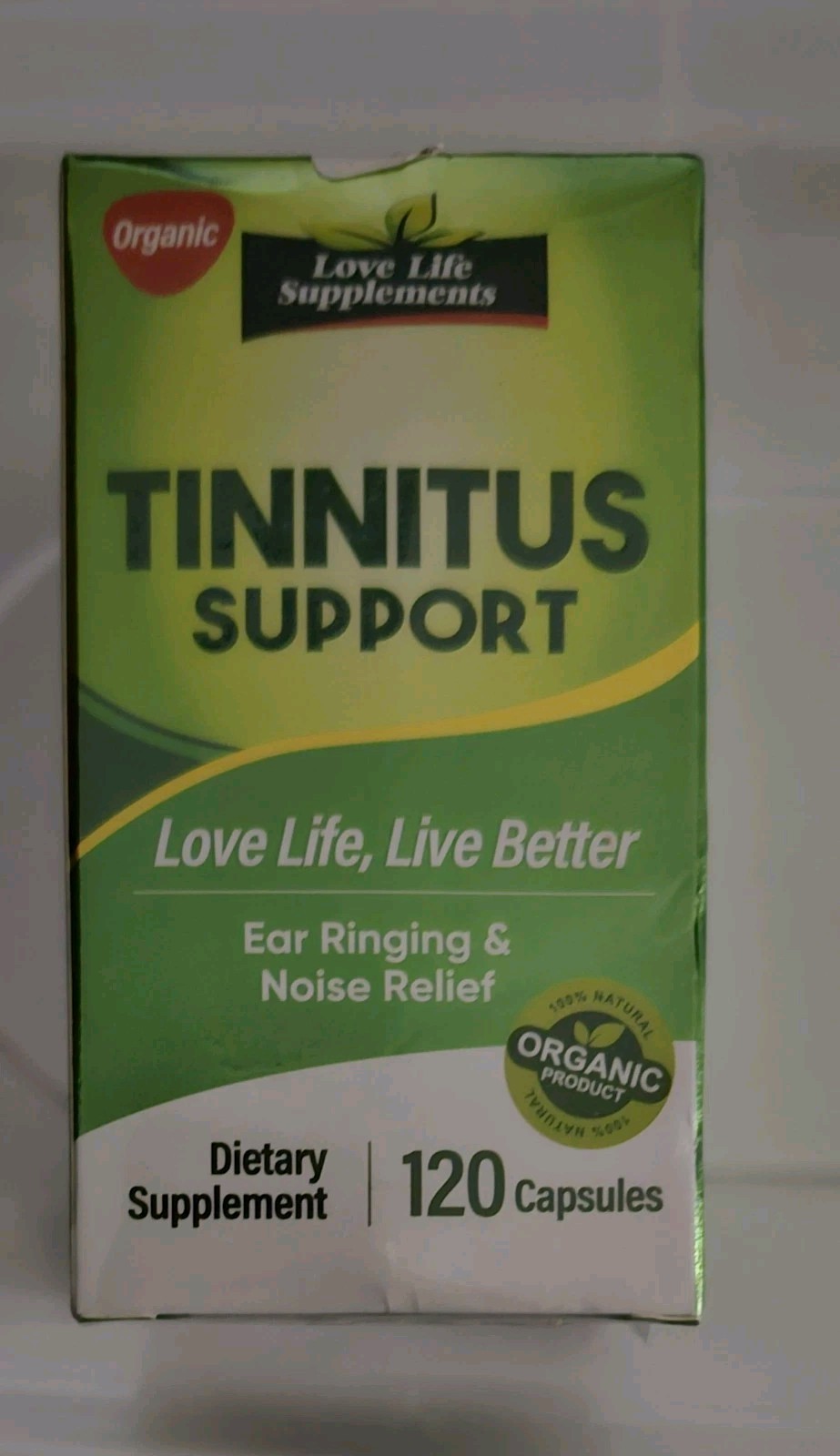 Tinnitus Support for Ringing Ears 120 Capsules Love Life Supplements Exp 03/2028