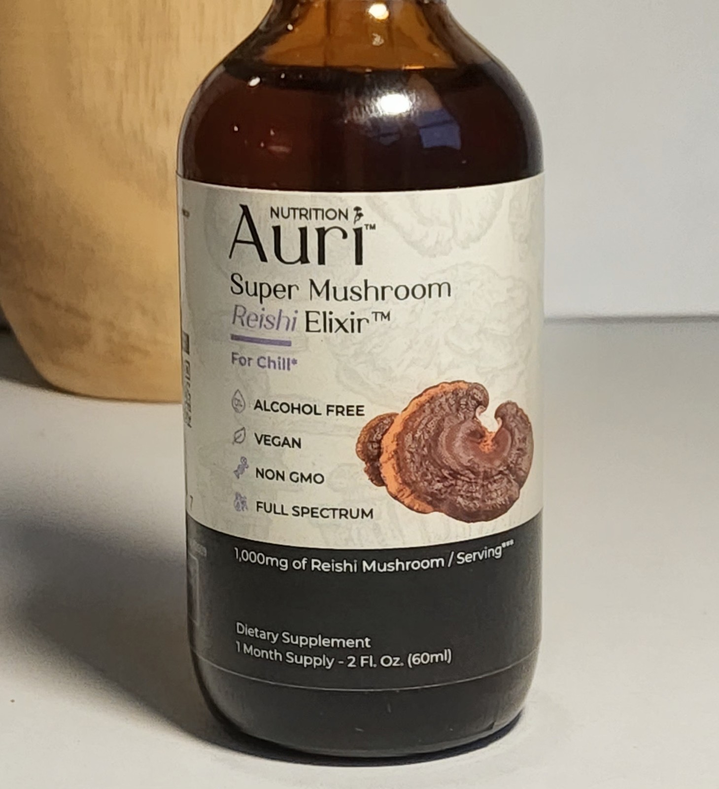 Auri Reishi Super Mushroom Elixir Stress Support Supplement 60ml / 2 fl oz NIB