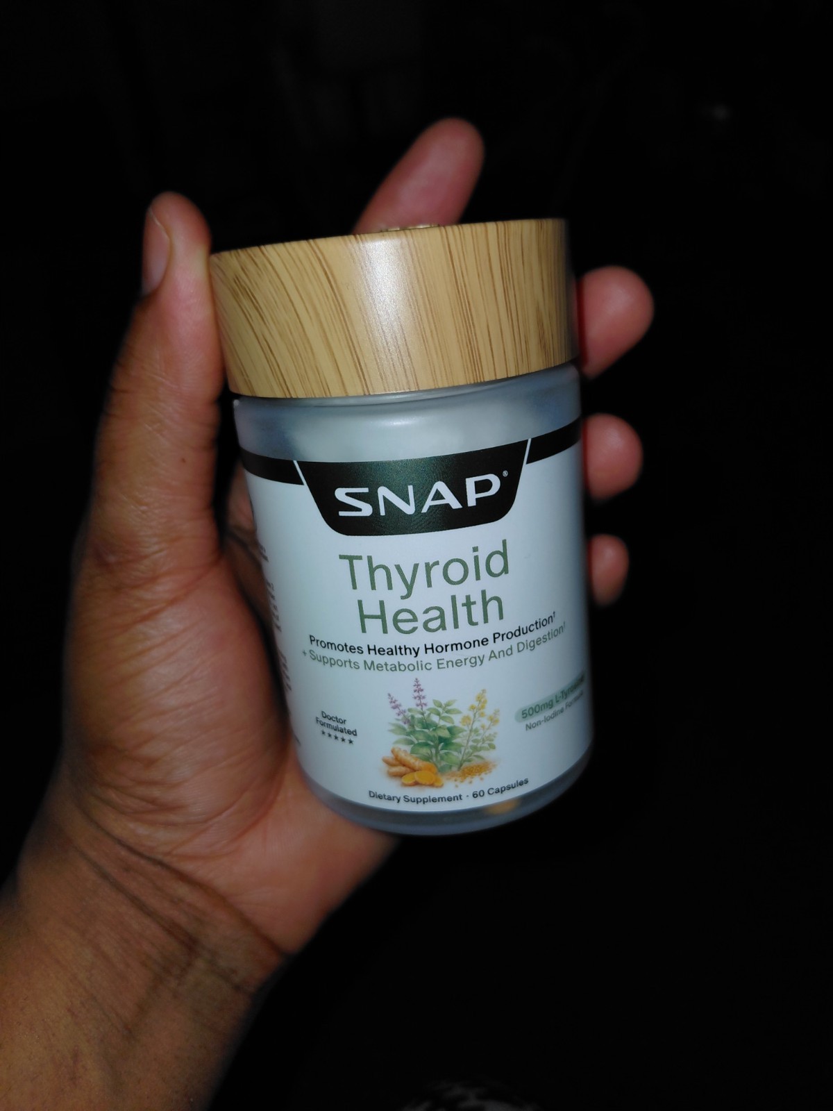 SNAP Thyroid Support Supplement w/ Ashwagandha L-Tyrosine Zinc 60 Capsules