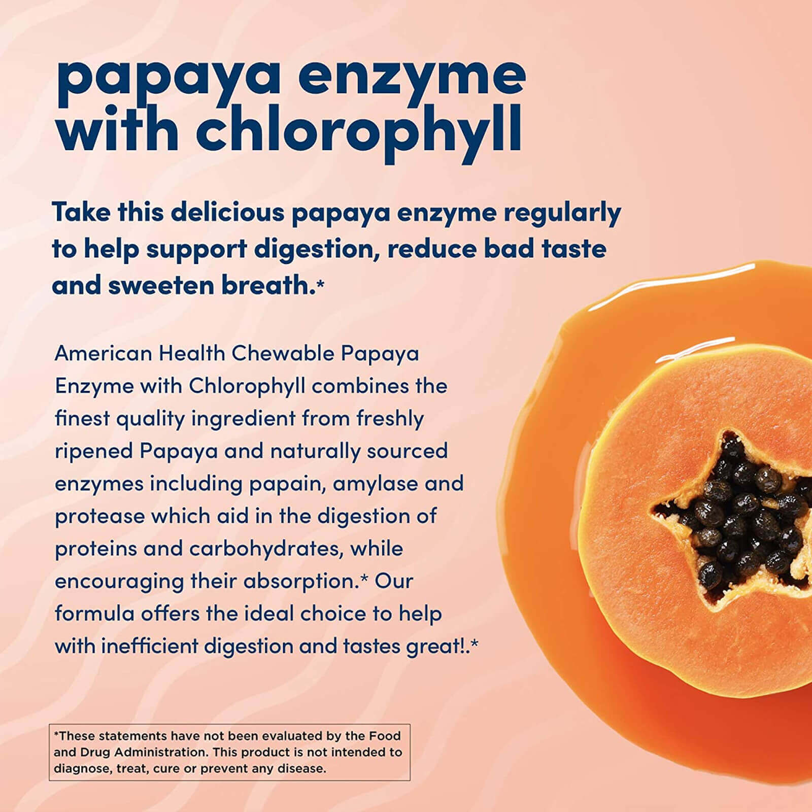 American Health Papaya Enzyme with Chlorophyll 250 Chew Tabs