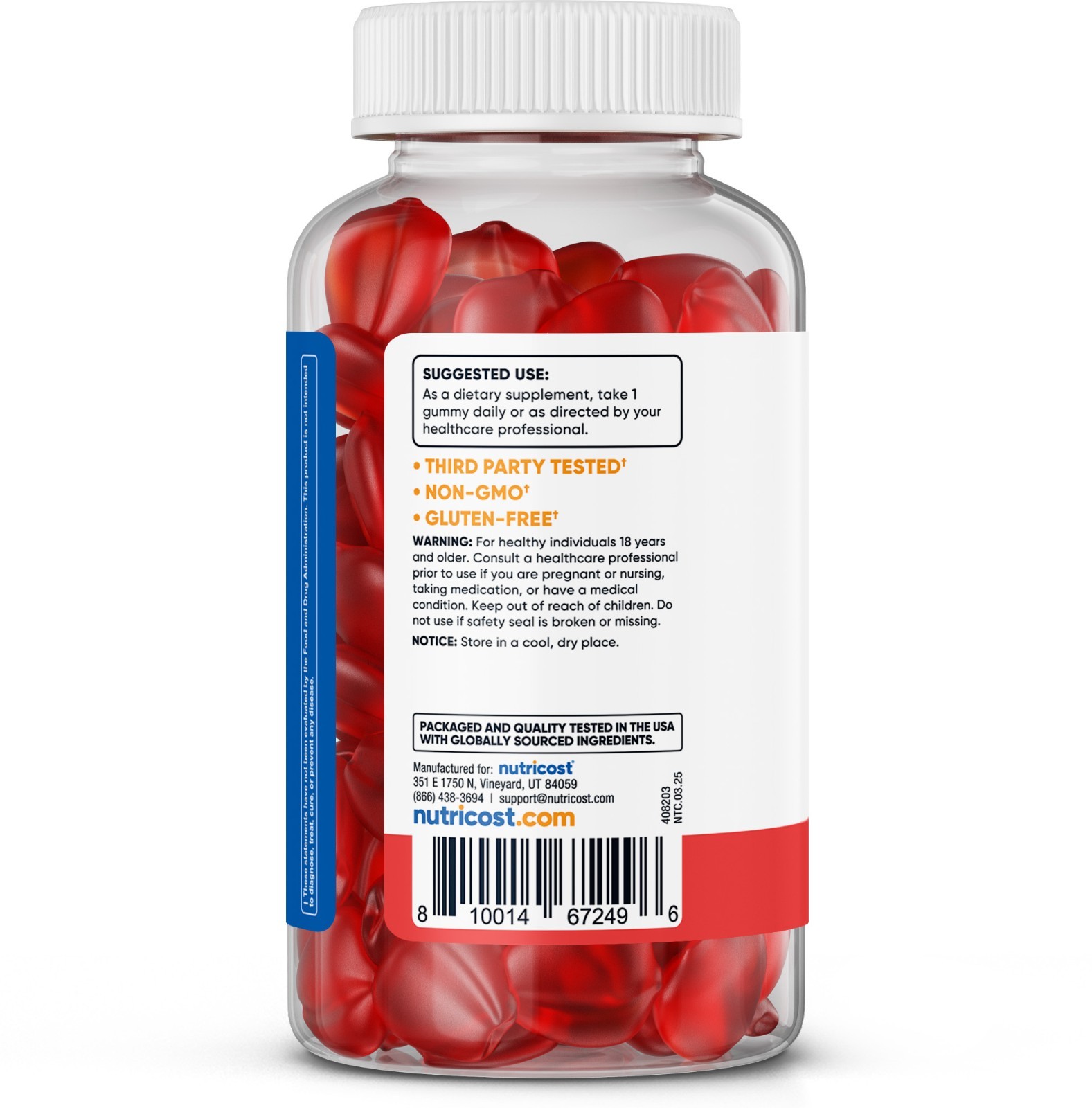 Nutricost Apple Cider Vinegar 500mg, 120 Gummies, Apple Flavored
