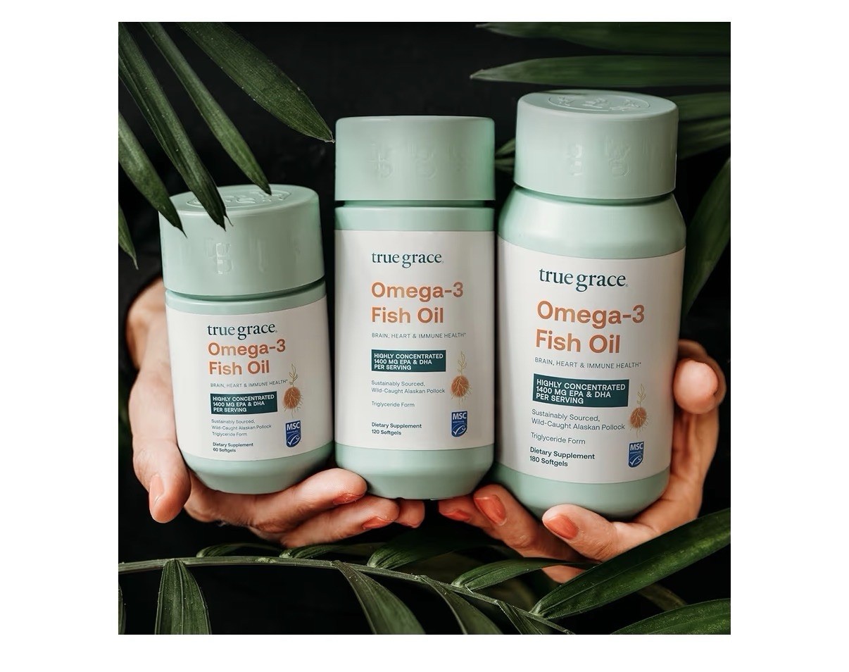 True Grace Omega-3 Fish Oil 1400mg EPA DHA Brain Heart Joint Immune Support 60sg