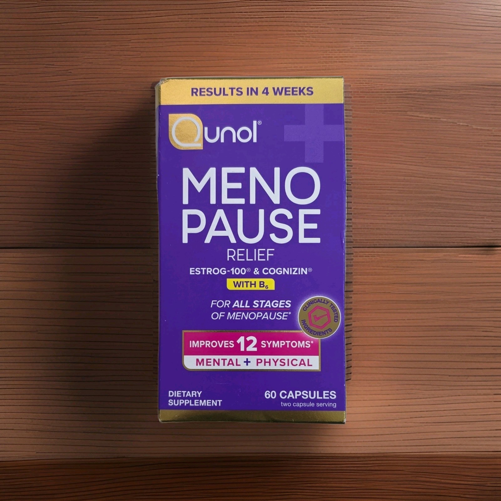 Qunol Menopause Support EstroG-100 + Cognizin w/ Vitamin B6 60 Capsule EXP 02/29