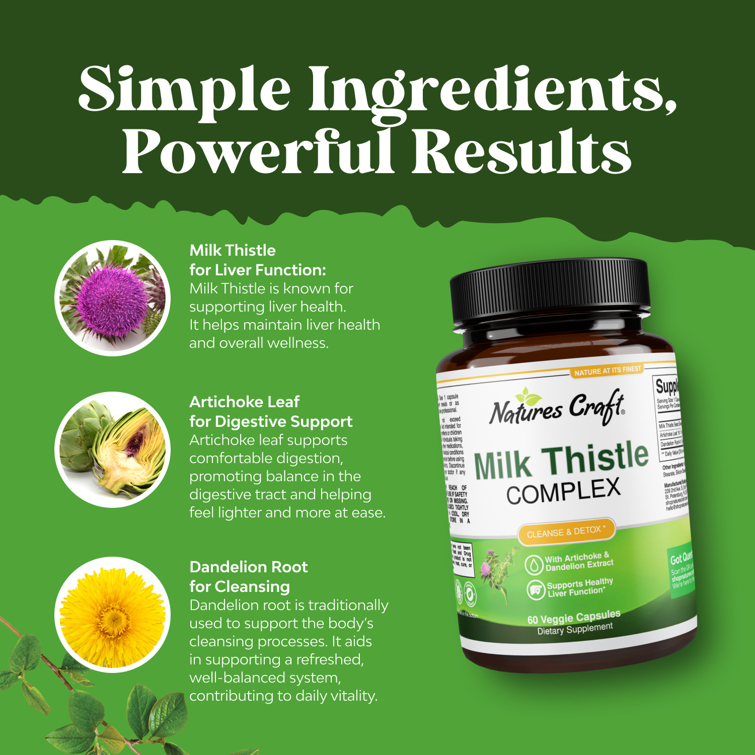 Liver Support Milk Thistle Supplement for Liver Cleanse Detox & Repair 60ct
