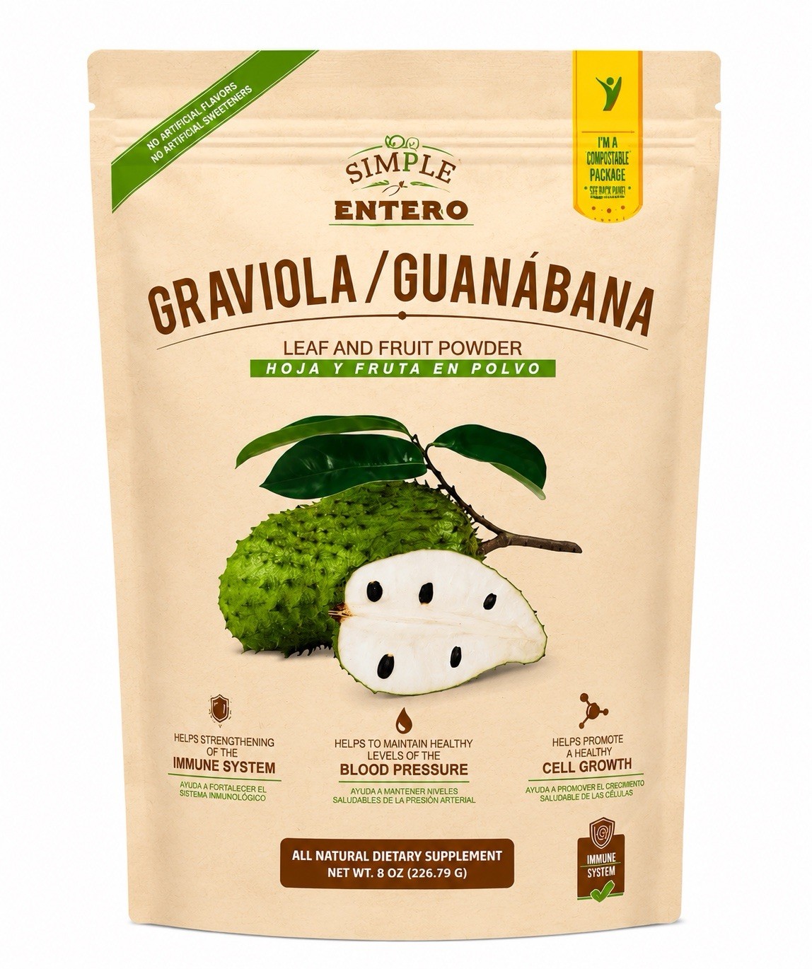 Guanabana Graviola Powder All Natural Non-GMO Vegan 8 oz