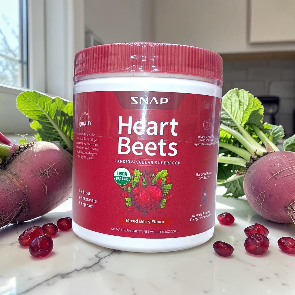 Snap Heart Beets Powder USDA Cardiovascular Superfood Nitric Oxide Booster 8.8oz