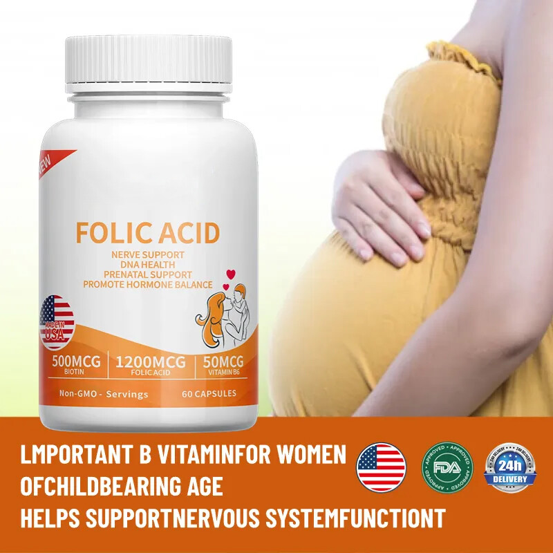 FOLIC ACID NERVE SUPPORT DNA HEALTH PRENATAL SUPPORT PROMOTE HORMONE BALANCE